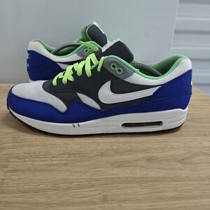 Nike Air Max 1 Essential Grey Hyper Blue Men's Running Shoes Size 12